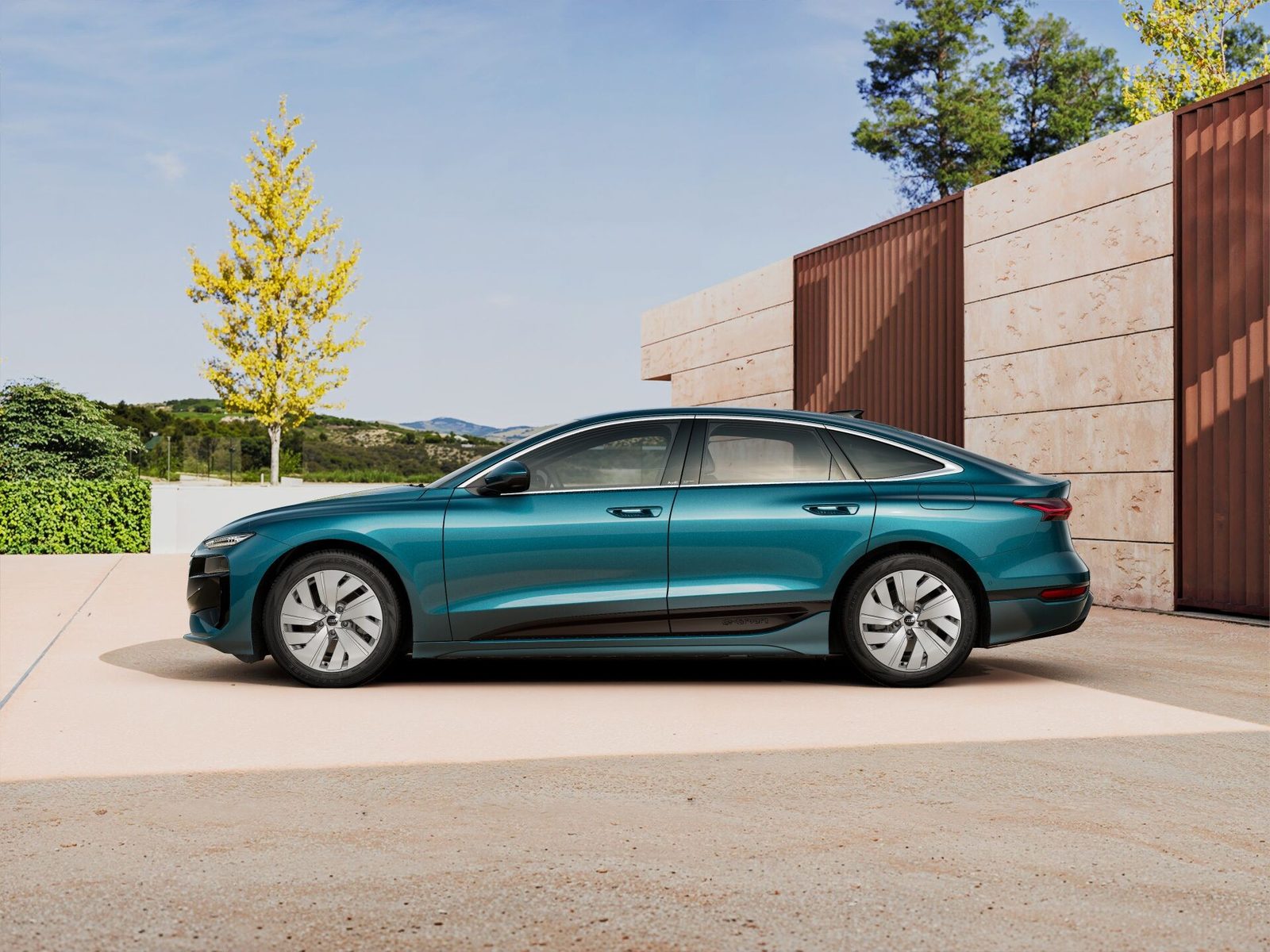 Audi A6 Sportback e-tron 2024 — экстерьер, вид сзади 3/4, рынок Global / EV Query only