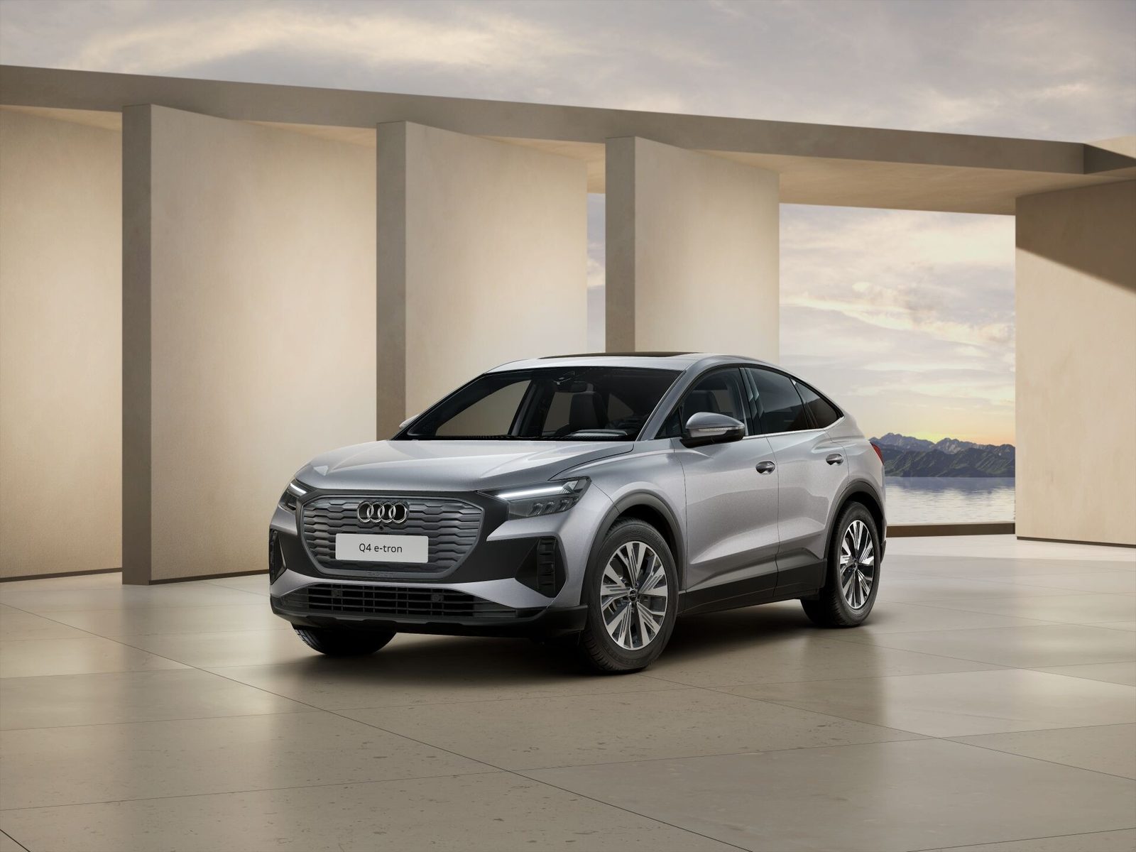 Audi Q4 e-tron Global 2021 — экстерьер, вид сзади 3/4, рынок Global / EV Query only
