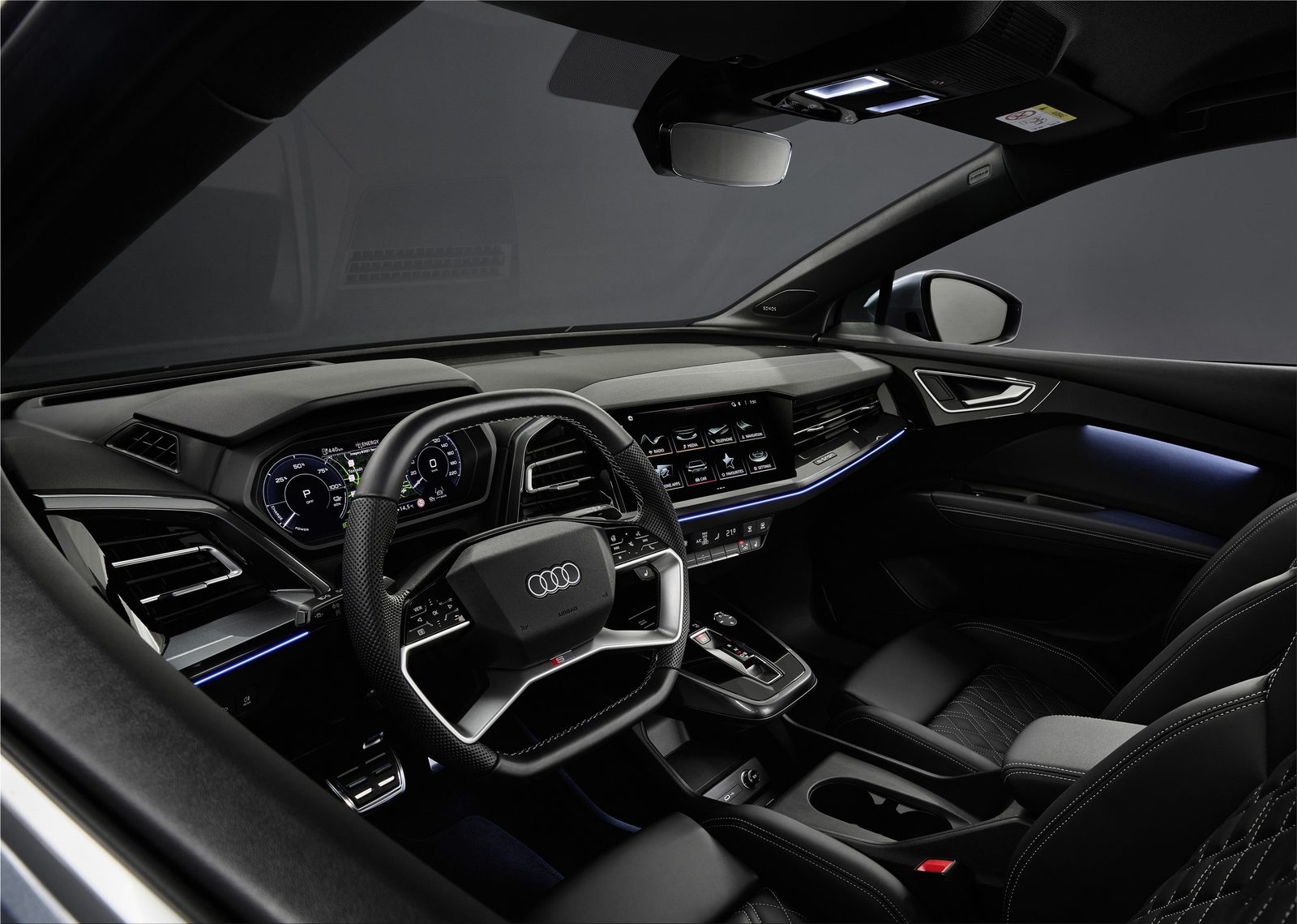 Audi Q4 e-tron Global 2021 — интерьер, detail, рынок Global / EV Query only
