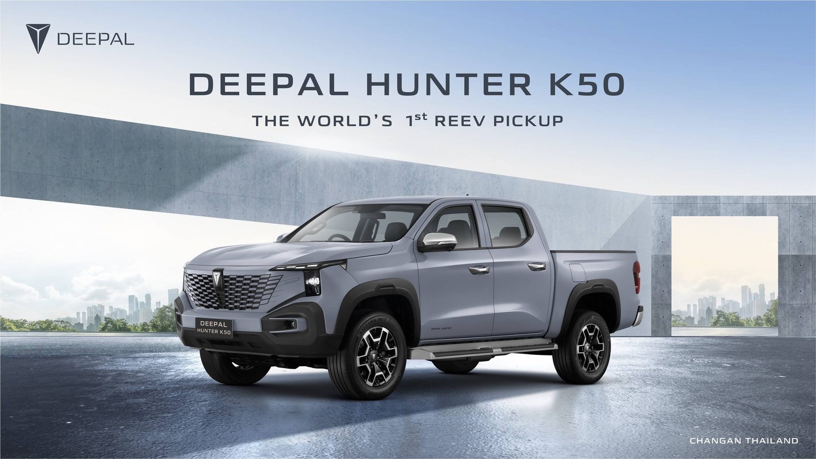 Deepal Hunter K50 EREV 2024 — экстерьер, вид спереди 3/4, рынок internal_mvp