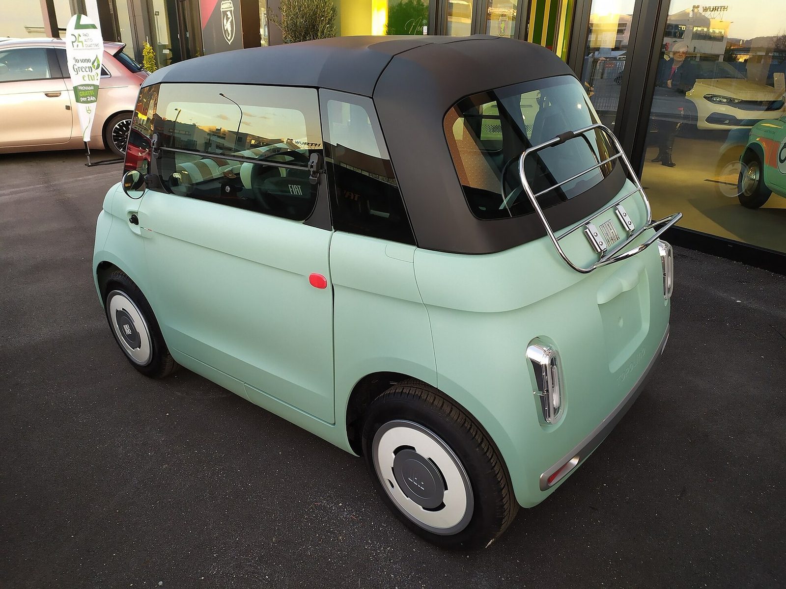 Fiat Topolino 2023 — экстерьер, вид сзади, рынок Europe public-rights reference