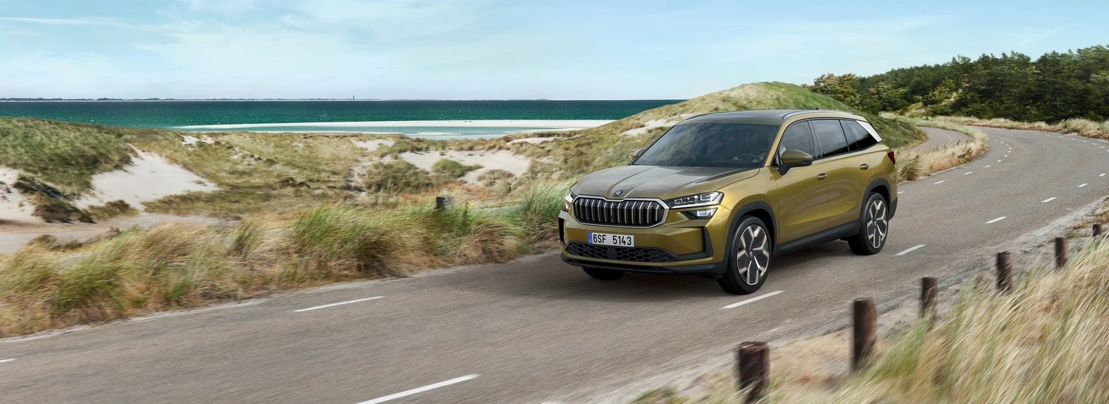 Škoda Kodiaq iV 2024 — главное фото модели, экстерьер, вид спереди 3/4, рынок Europe / EV Query only